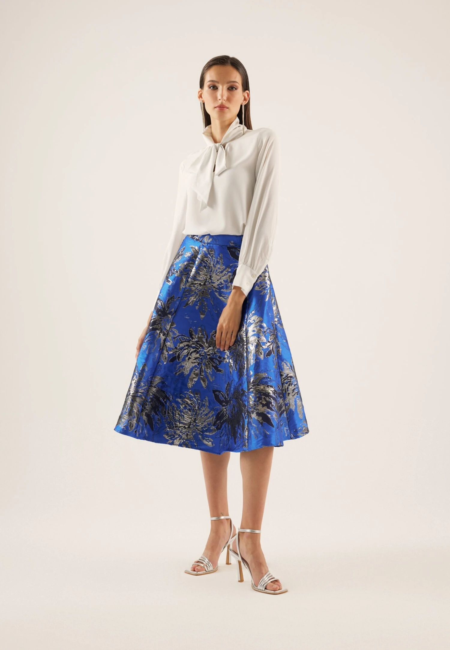 Anna Field Gonna A Campana - Blue/Silver 4 Anna Field Gonna A Campana - Blue/Silver - immagine 2