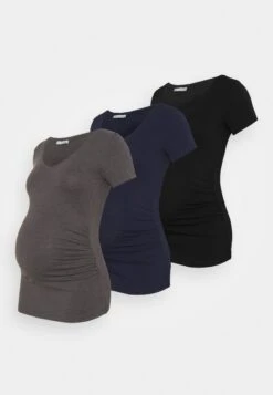 3 PackT-Shirt Con StampaBlack /Dark Grey/Dark Blue Donna T-shirt E Top EX429G03G-Q11