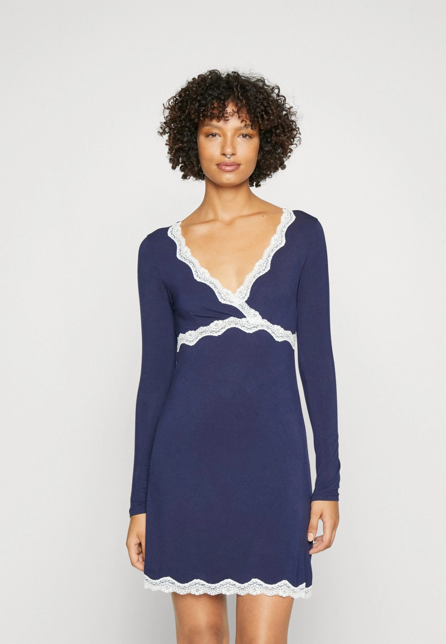 Anna Field Camicia Da NotteDark Blue Donna Intimo Notte E Loungewear AN681P02P-K11 3 Anna Field Camicia Da NotteDark Blue Donna Intimo Notte E Loungewear AN681P02P-K11