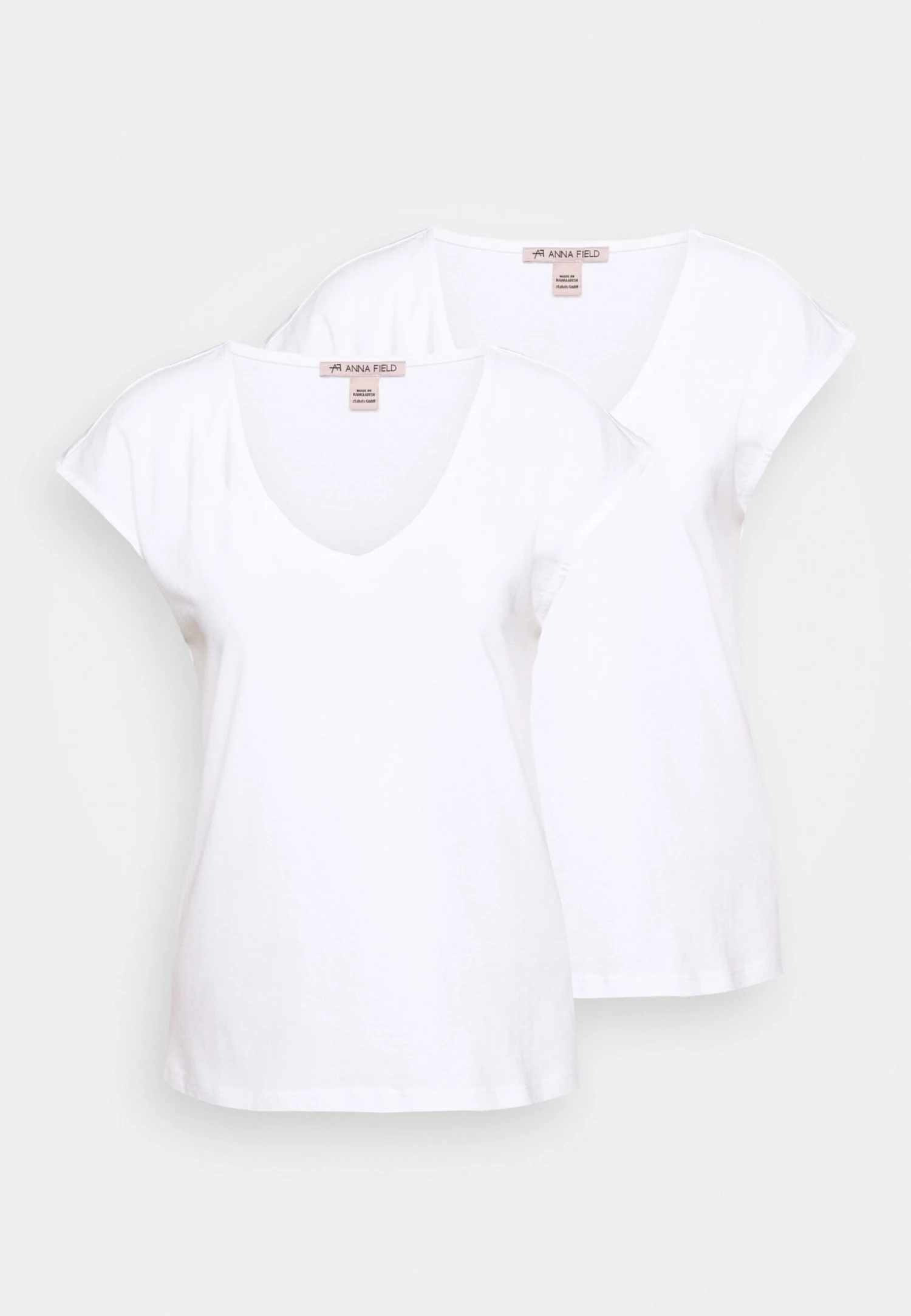 Anna Field Basic V Neck Drop Shoulder 2 Pack T-Shirt BasicWhite/White Donna T-shirt E Top AN621D0TS-A11 6 Anna Field Basic V Neck Drop Shoulder 2 Pack T-Shirt BasicWhite/White Donna T-shirt E Top AN621D0TS-A11 - immagine 4