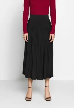 Anna Field Plisse A-Line Midi Skirt - Gonna A Campana - Black