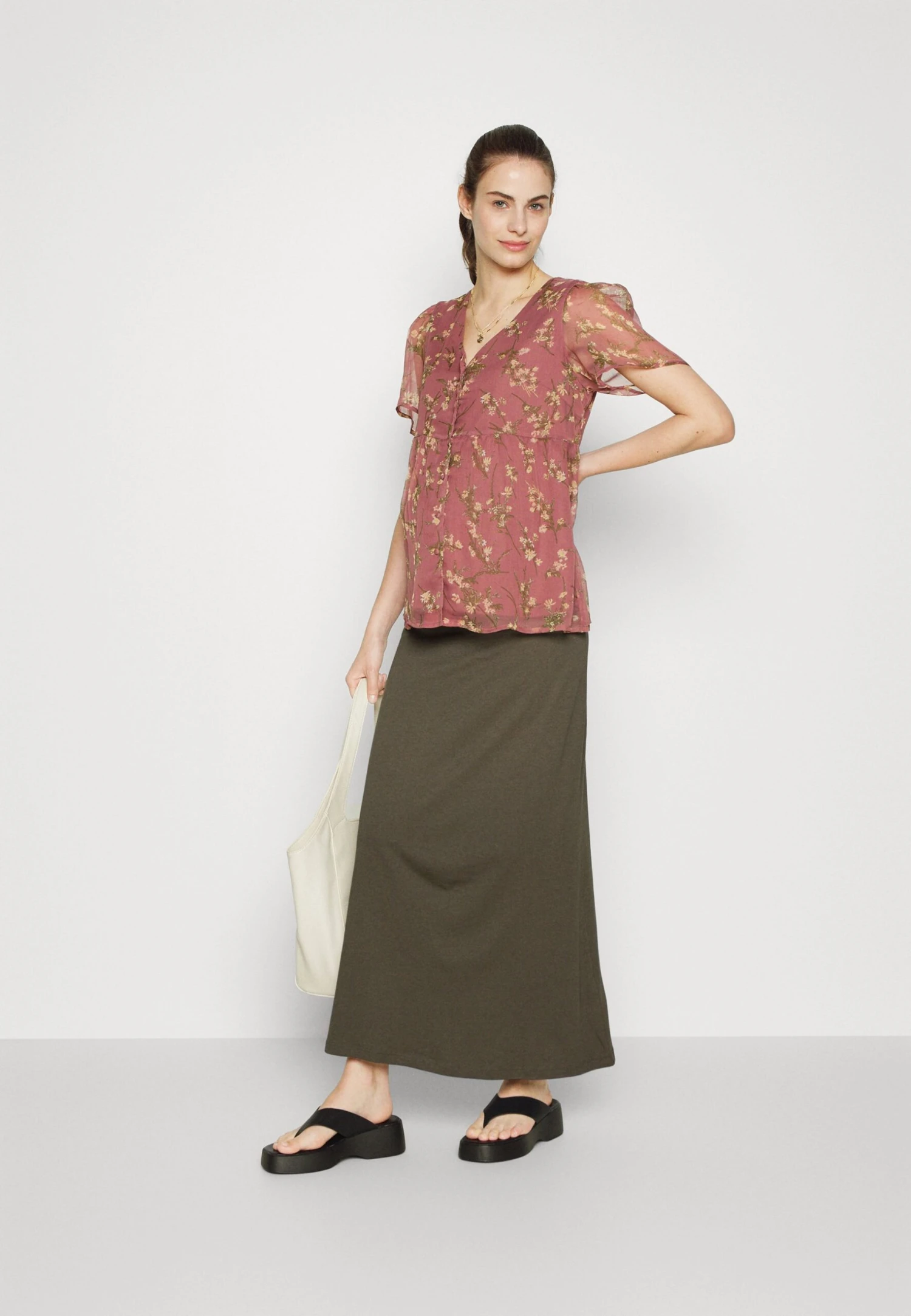 Maternity Maxi Skirt With Drawstring WaistbandGonna Lunga606Khaki Donna Gonne EX429E00N-N11 4 Maternity Maxi Skirt With Drawstring WaistbandGonna Lunga606Khaki Donna Gonne EX429E00N-N11 - immagine 2