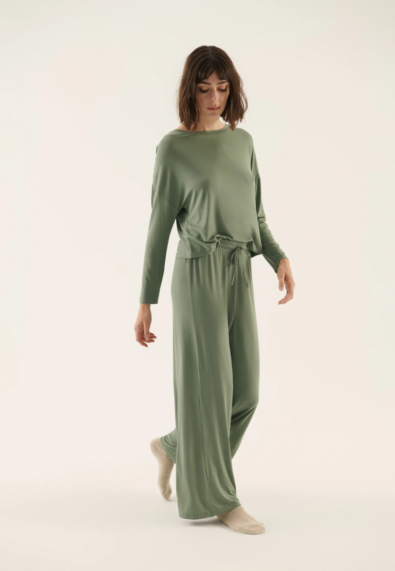 Anna Field Wide Leg - Pigiama - Khaki 6 Anna Field Wide Leg - Pigiama - Khaki - immagine 4