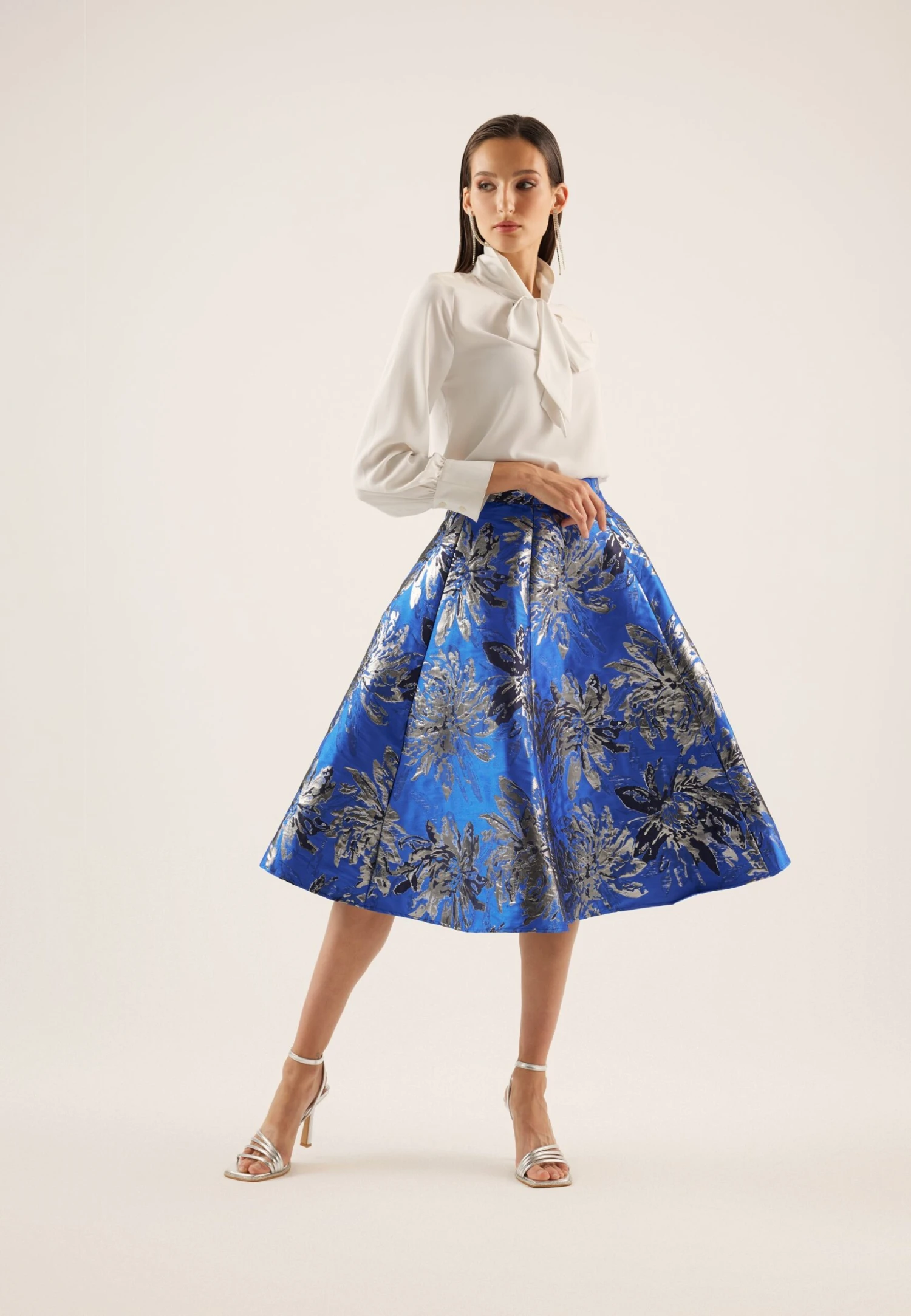 Anna Field Gonna A Campana - Blue/Silver 6 Anna Field Gonna A Campana - Blue/Silver - immagine 4