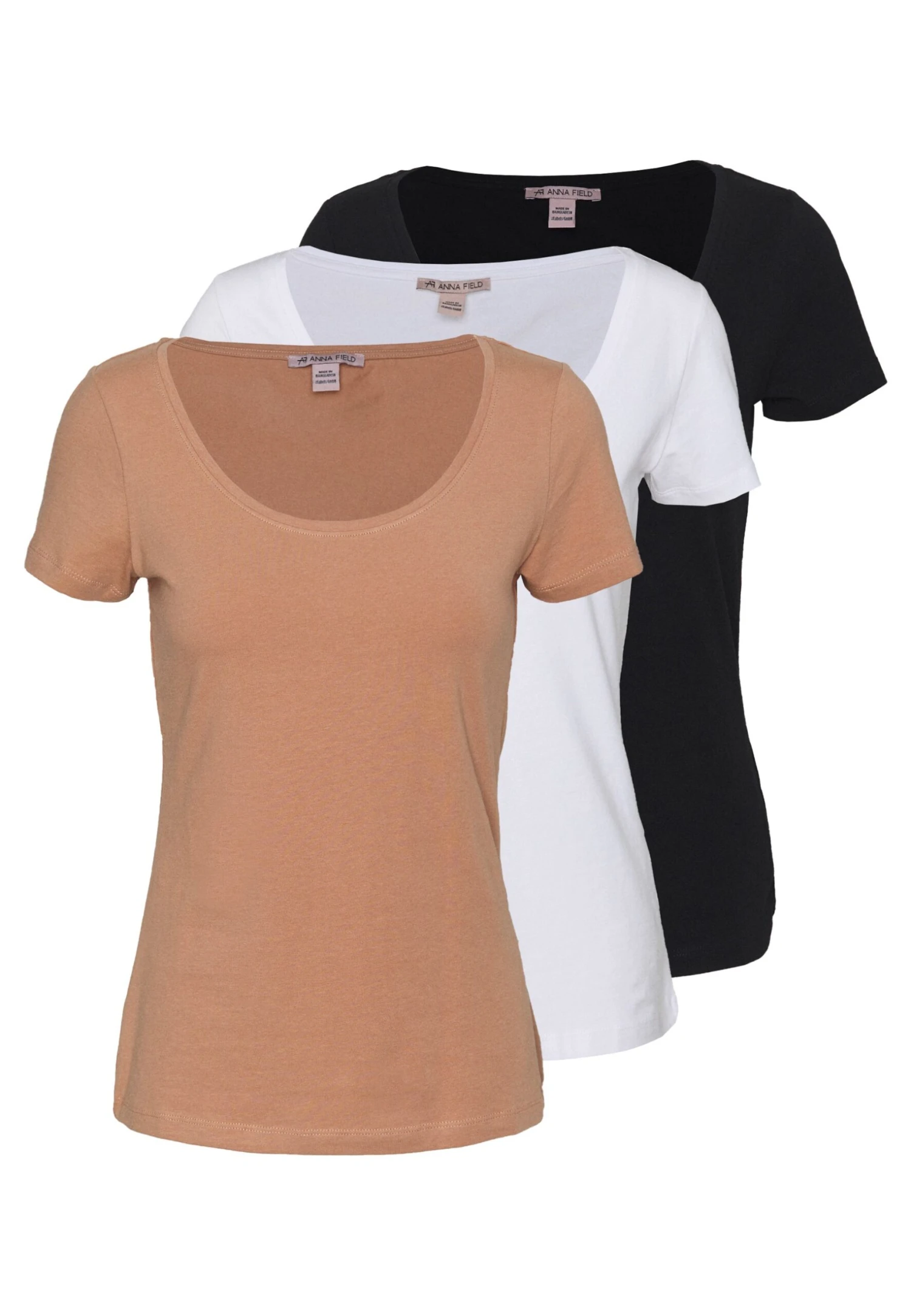 Anna Field 3 PackT-Shirt BasicWhite/Camel/Black Donna T-shirt E Top AN621D0PH-A13 3 Anna Field 3 PackT-Shirt BasicWhite/Camel/Black Donna T-shirt E Top AN621D0PH-A13