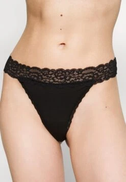 Anna Field 3 Pack Lace Trim Thong - Perizoma - Black -Anna Field ddff339da5074452b6b1fc5ad9c38843