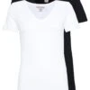 2 Pack T-Shirt BasicBlack/White Donna T-shirt E Top ANH21D006-Q11