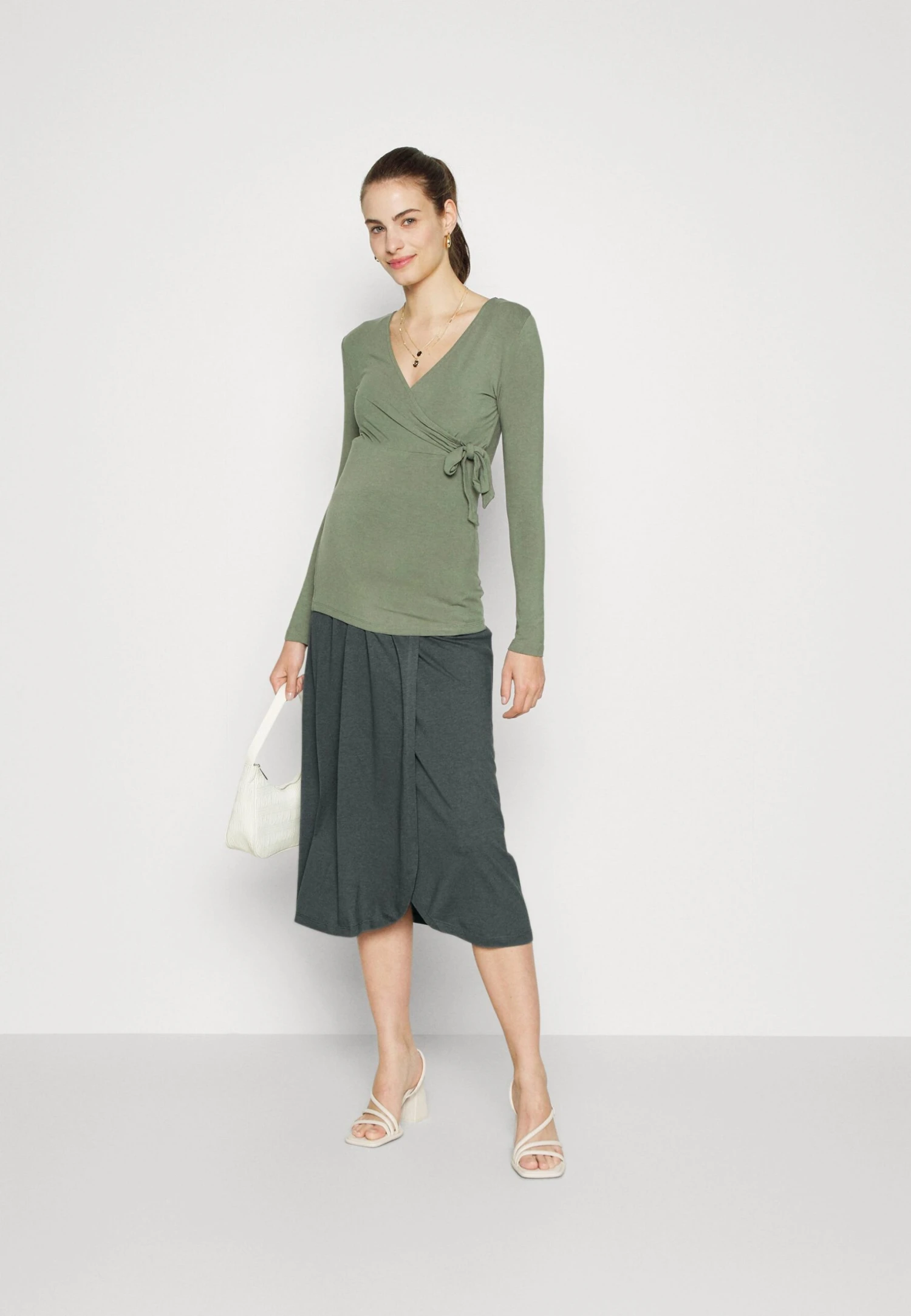 Maternity Basic Midi Skirt Gonna A TubinoLight Green Donna Gonne EX429E00O-M11 4 Maternity Basic Midi Skirt Gonna A TubinoLight Green Donna Gonne EX429E00O-M11 - immagine 2